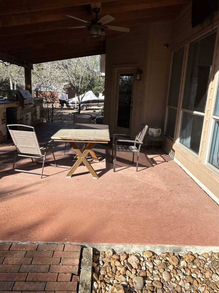 concrete walkway with worn red paint Preview Image 6