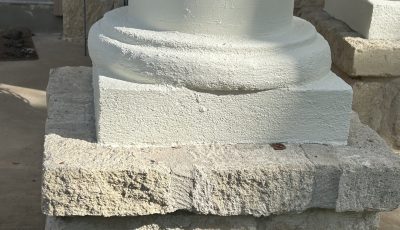 repaired concrete pillar