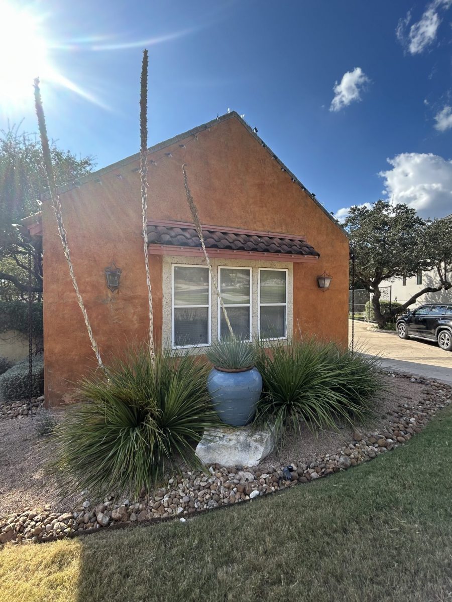 rust colored mision style stucco house exterior before repaint Preview Image 7
