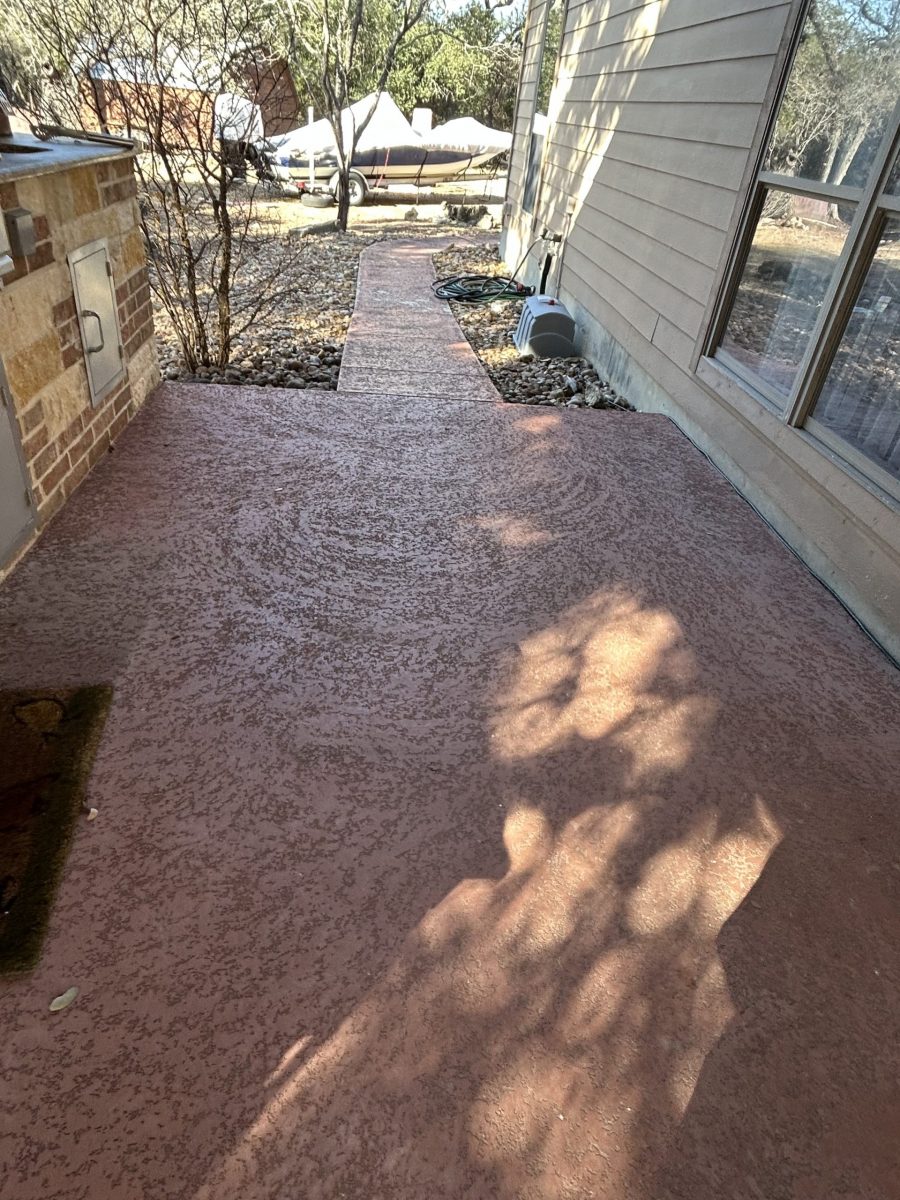 concrete walkway with worn red paint Preview Image 5