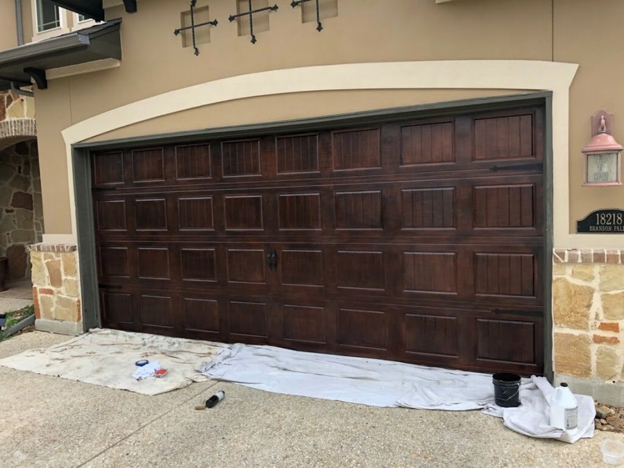 Large Wide Garage Staining Project
