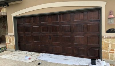 Large Wide Garage Staining Project