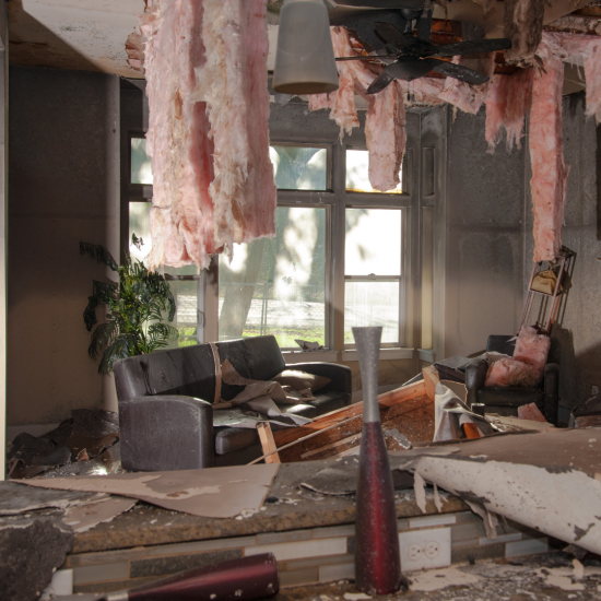 Water Damaged Living Room