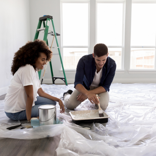 couple preparing for home painting
