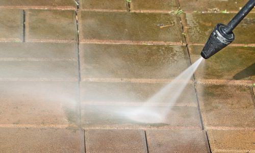 power washing brick