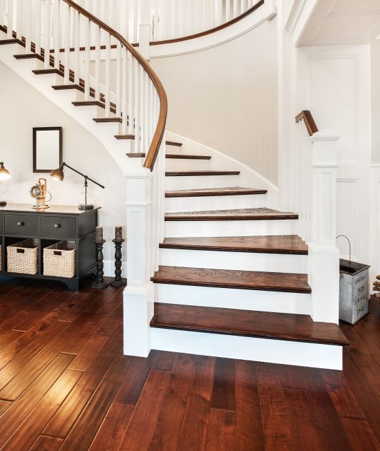 white staircase foyer