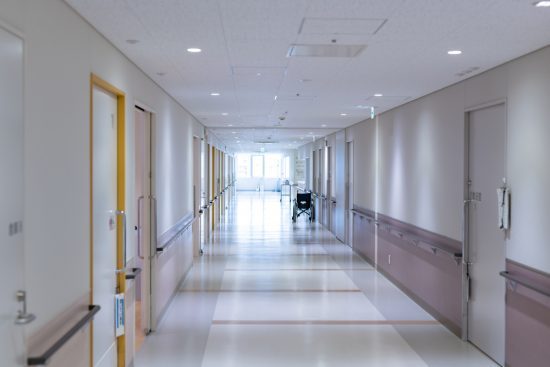 long hallway in senior care facility