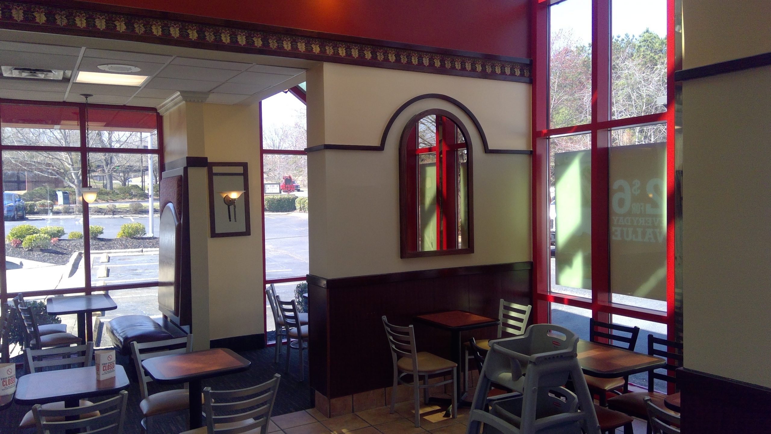commercial interior painting for dining areas