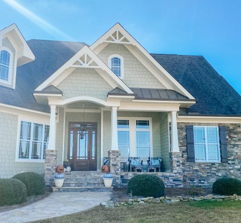 close up shot of exterior painting for large chapel hill nc house