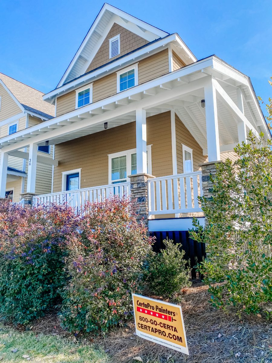 Exterior painting of a home in North Carolina