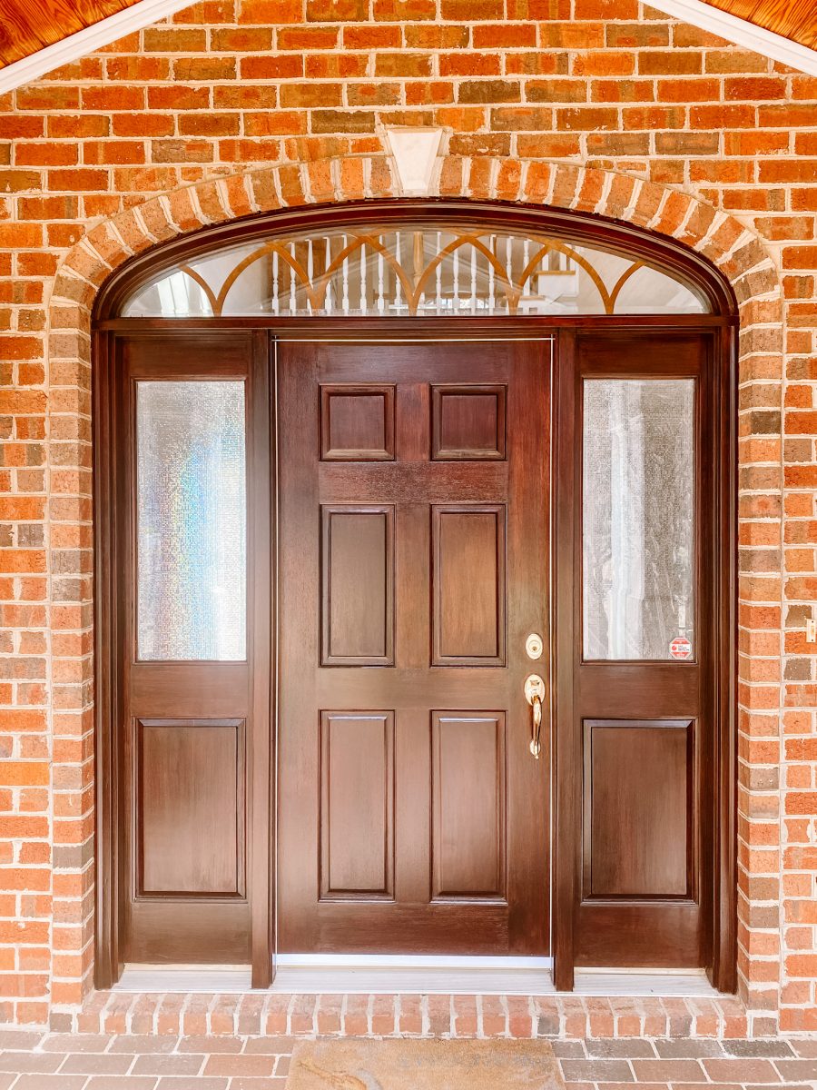 Front door entrance staining