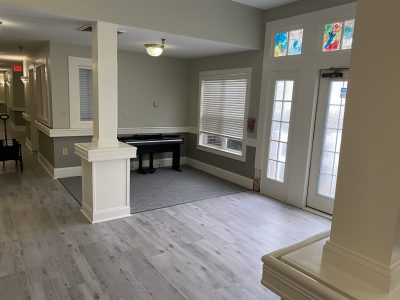 Gray Interior Painting of Front Entryway