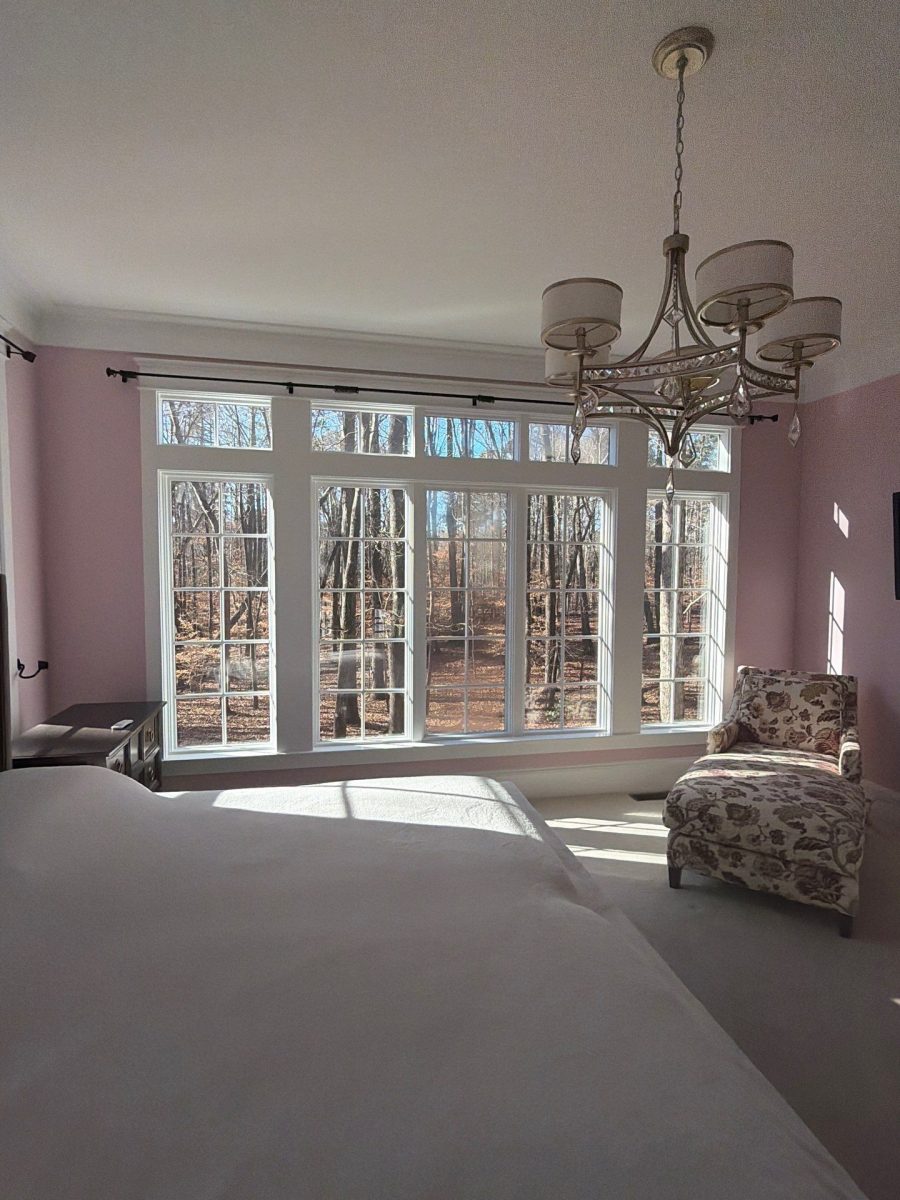 pink painted bedroom