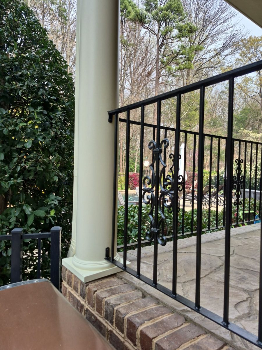 black painted metal porch fence Preview Image 1