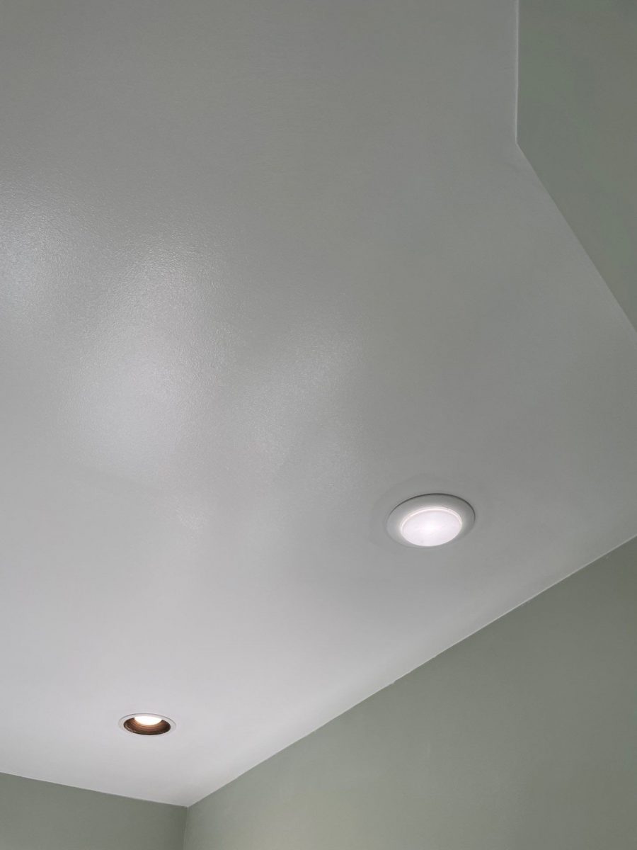 smooth white ceiling with recessed lighting