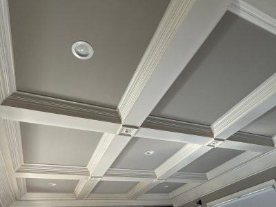 repainted coffered ceiling