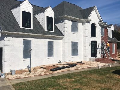 White Brick Exterior Painting