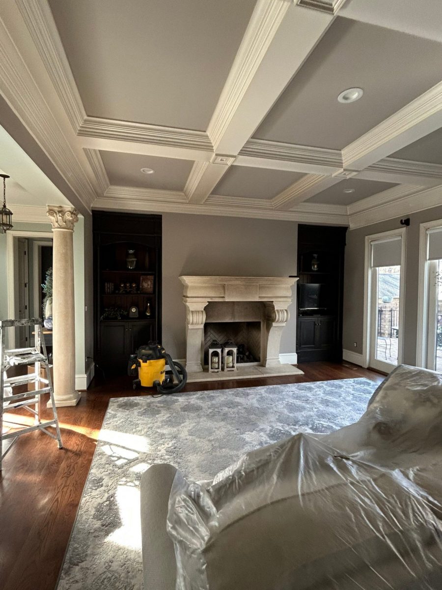 painted room interior with coffered ceiling Preview Image 2