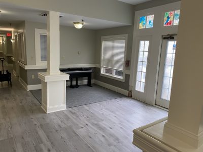 Gray Interior Painting of Front Entryway