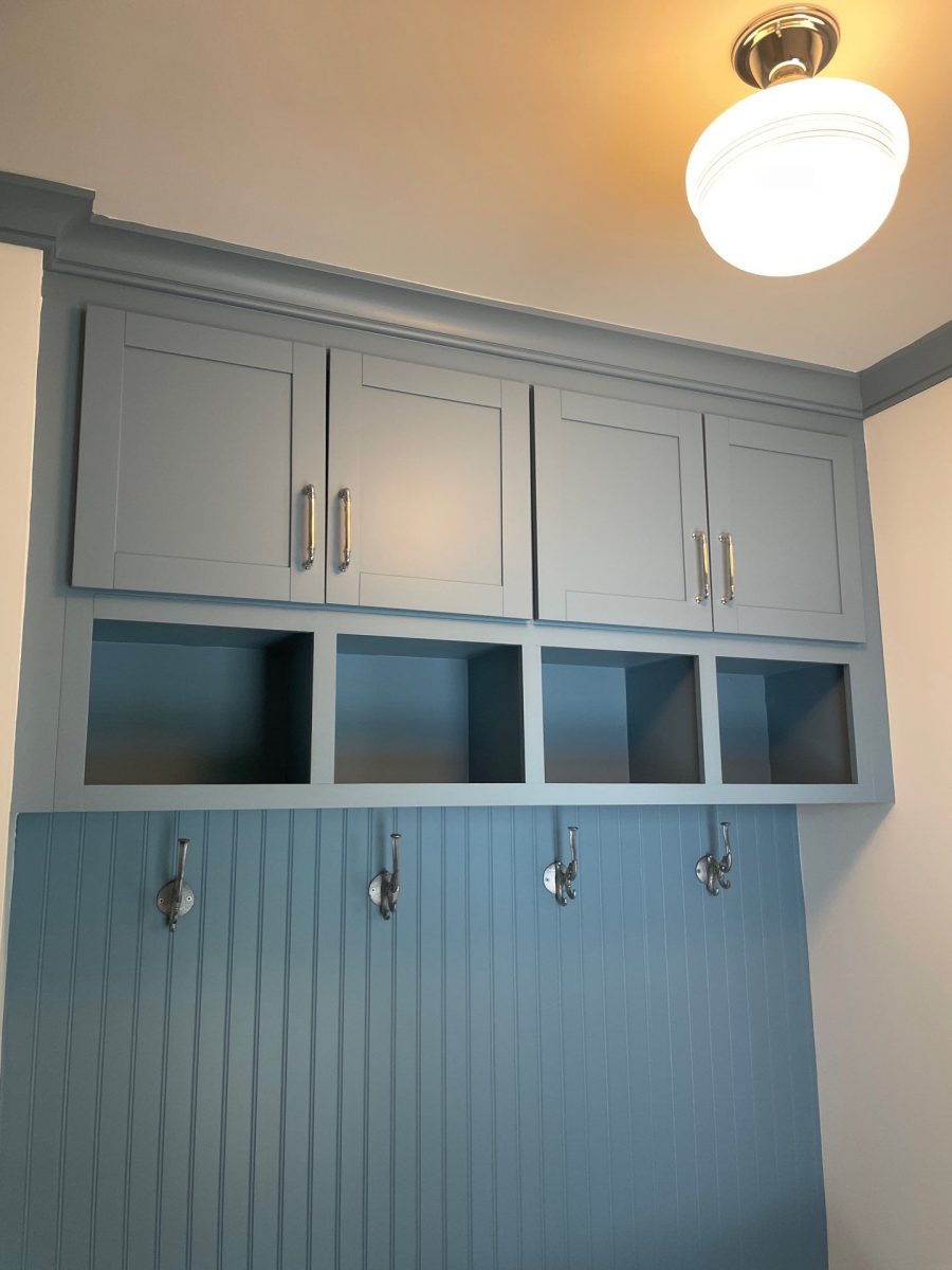 painted mudroom bench