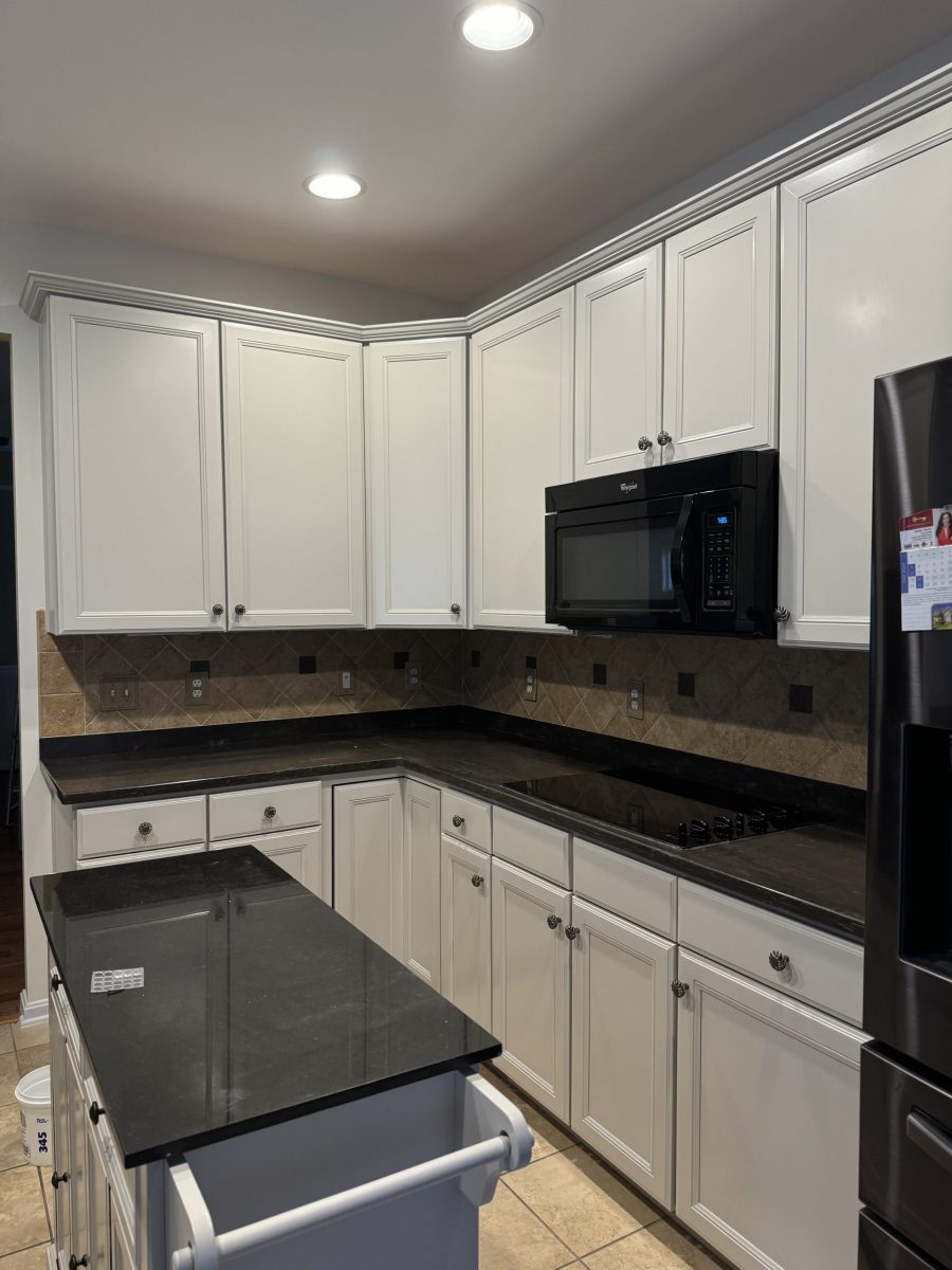 white cabinets after painting