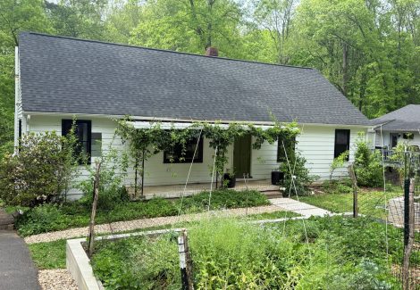front view of house with white siding