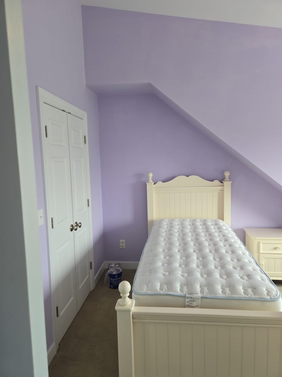bedroom with light purple painted walls Preview Image 1