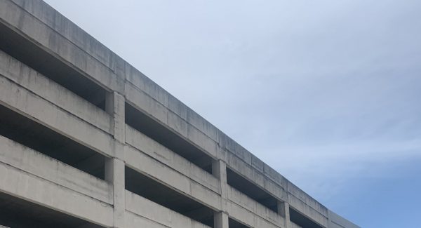 Chattanooga Convention Center Parking Garage - Before the power washing