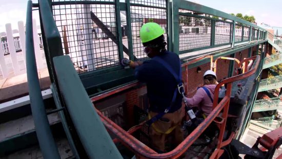 First and Market Commercial Painting Project - Rust Grinding