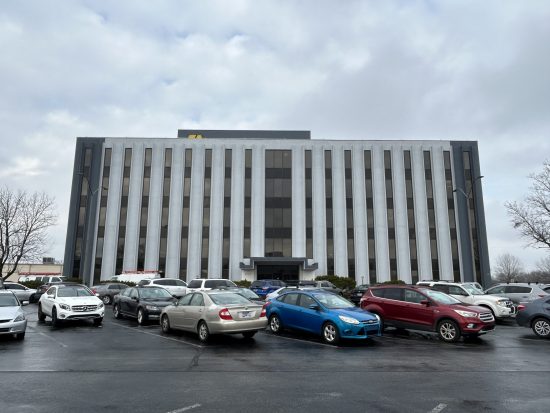 The completed Uptain Building, as seen from the parking lot