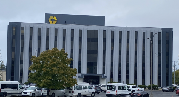 The finished Uptain Building, seen from across the street