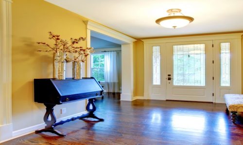 Yellow Painted walls entryway
