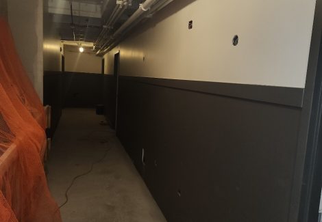 newly painted finished apartment complex hallway on Broadway Chicago IL