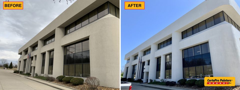 office building before and after