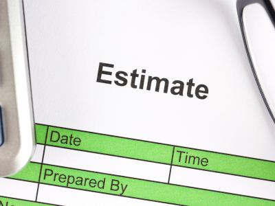 An estimate document on a desk