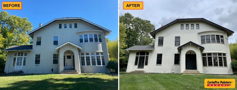 Cincinnati Stucco Exterior Repaint Before and After Photo Preview Image 14