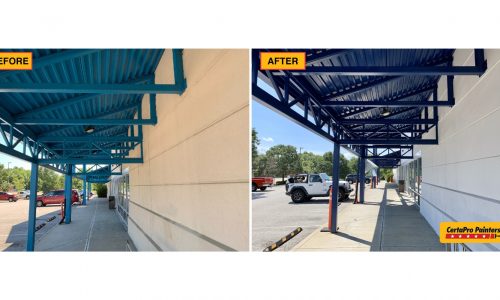 Commercial Exterior Painting Project Before and After Photo