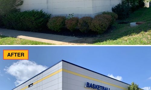 Commercial Exterior Painting Project Before and After Photo