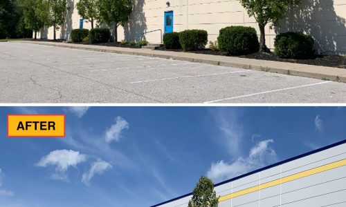 Commercial Exterior Painting Project Before and After Photo