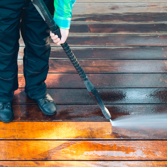 Power Washing a Deck