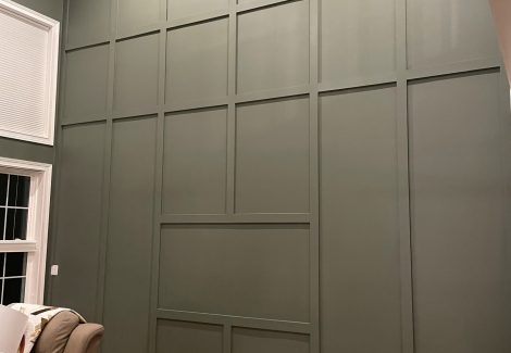 Interior Living Room Transformation with Custom Wall Paneling