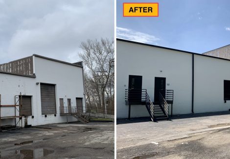 exterior before and after