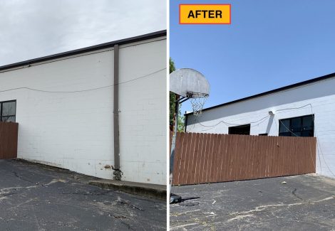exterior before and after