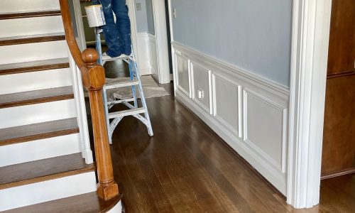 Interior Wainscot & Hallway Transformation (During)