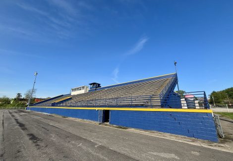 painted high school football stadium seating stands