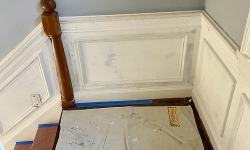 Interior Wainscot & Hallway Transformation (During)