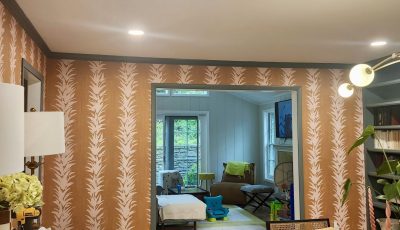 wallpapered home interior room