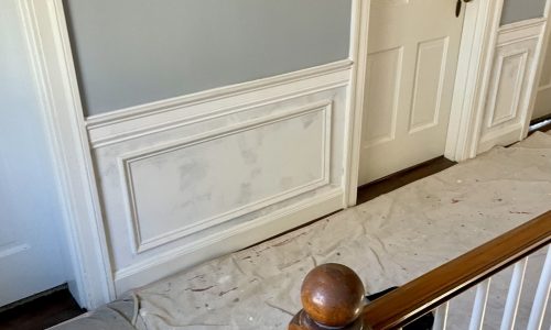 Interior Wainscot & Hallway Transformation (During)