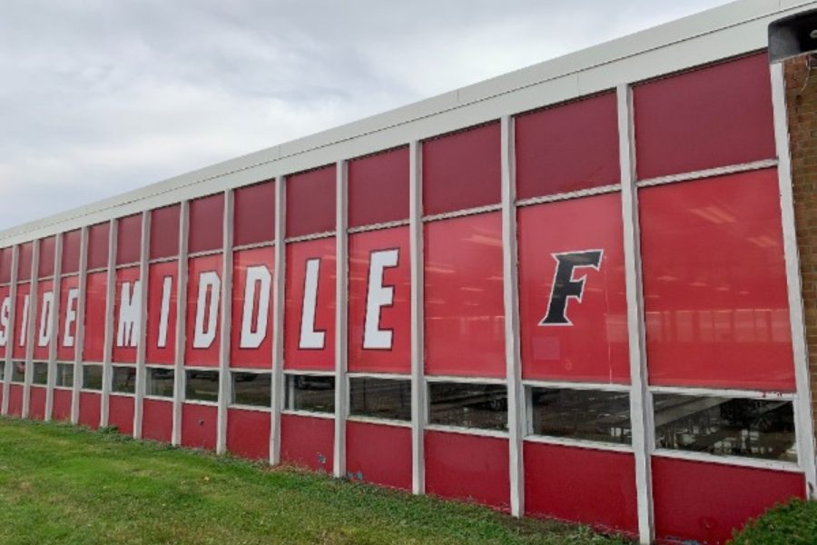 Fairfield middle school before photo of side of school with logo Preview Image 10