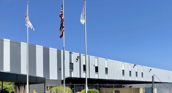 exterior of painted industrial building